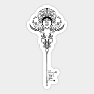 Vintage devilish Key. Key to Hell Sticker